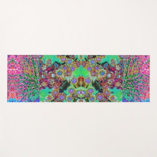 Psychedelisch Abstrakt Groovy Lila Sedum Yogamatte (Vorderseite (Horizontal))
