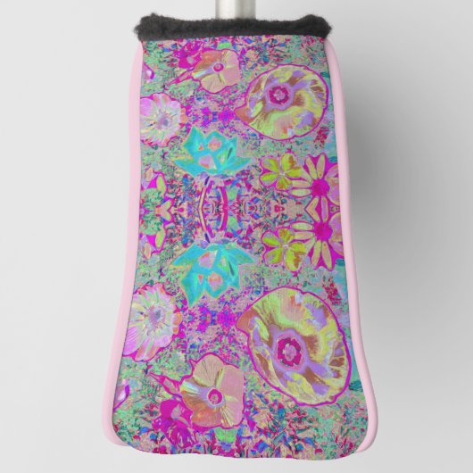 Psychedelisch Abstrakt Magenta und Aqua Garden Art Golf Headcover (Rotieren 90)