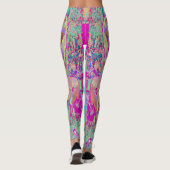 Psychedelisch Abstrakt Magenta und Aqua Garden Art Leggings (Rückseite)