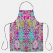 Psychedelisch Abstrakt Magenta und Aqua Garden Art Schürze (Vorderseite)
