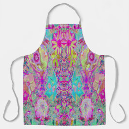 Psychedelisch Abstrakt Magenta und Aqua Garden Art Schürze