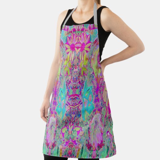 Psychedelisch Abstrakt Magenta und Aqua Garden Art Schürze (InSitu)