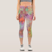 Psychedelisch, abstrakt-Minze-Grün-Orange lila Capri Leggings (Vorderseite)