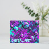 Psychedelisch Abstrakt mit Blasen Postcard Postkarte (Stehend Vorderseite)