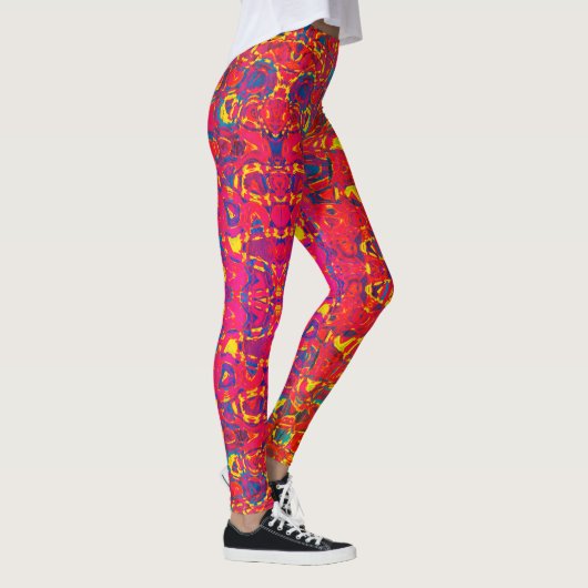 Psychedelisch Abstrakt Neon Colorful Leggings (Rechts)
