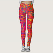 Psychedelisch Abstrakt Neon Colorful Leggings (Vorderseite)