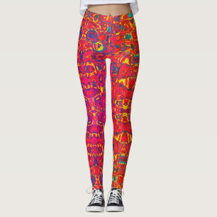 Psychedelisch Abstrakt Neon Colorful Leggings