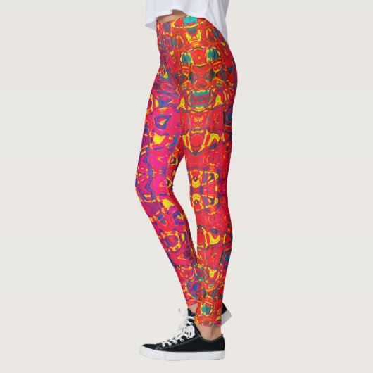 Psychedelisch Abstrakt Neon Colorful Leggings (Links)