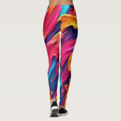 Psychedelisch Abstrakte Pinselstriche Leggings (Rückseite)