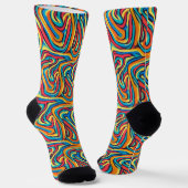 Psychedelisch Abstraktes Farbmuster Socken (Gewinkelt)