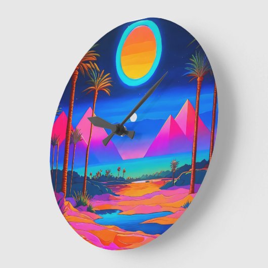 Psychedelisch Ägypten Große Wanduhr (Winkel)