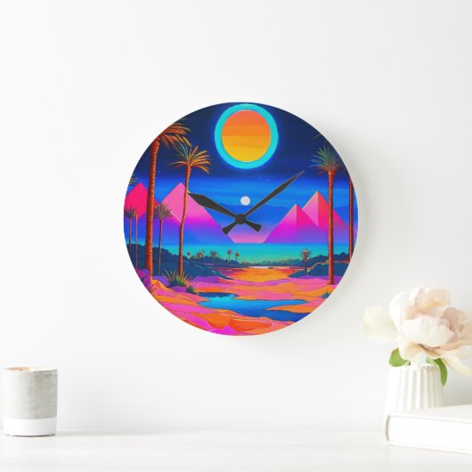 Psychedelisch Ägypten Große Wanduhr (Zuhause)