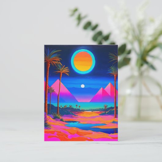 Psychedelisch Ägypten Postkarte (Stehend Vorderseite)