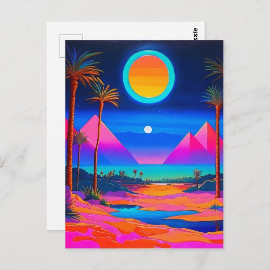 Psychedelisch Ägypten Postkarte (Vorne/Hinten)