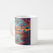 Psychedelisch-ägyptische Landschaft Kaffeetasse (Vorderseite Links)