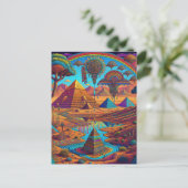 Psychedelisch-ägyptische Landschaft Postkarte (Stehend Vorderseite)