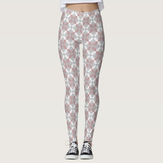 Psychedelisch Arabesque überprüft Leggings (Vorderseite)