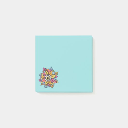 Psychedelisch Augen Blume Spooky Colorful Post-it Klebezettel (Vorderseite)