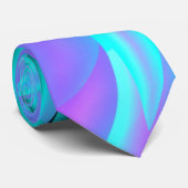 Psychedelisch blaues Wasser Swirl Krawatte (Gerollt)