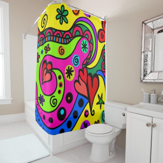 Psychedelisch Bohemisch Hippie Colorful Shower Cur Duschvorhang (Beispiel)