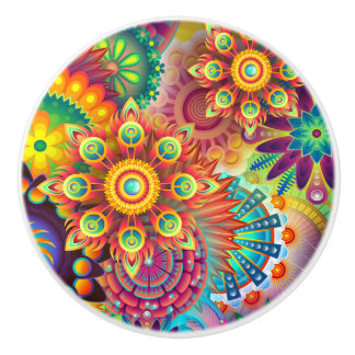 Psychedelisch Bohemische Retro Abstrakt Keramikknauf