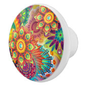 Psychedelisch Bohemische Retro Abstrakt Keramikknauf (Rechts)