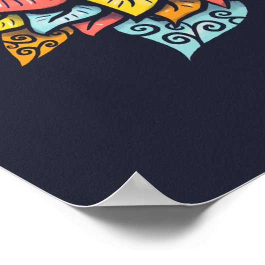 Psychedelisch Böses Auge farbenfroh Trippy Poster (Ecke)