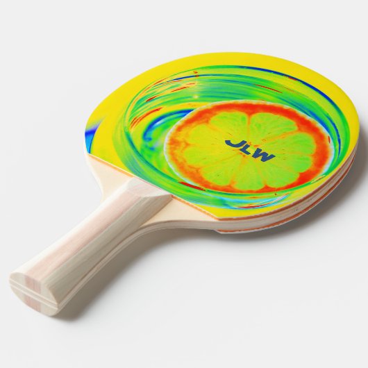 Psychedelisch Bright farbenfroher Pop Art Citrus Tischtennis Schläger (Vorderseite)