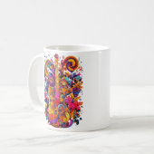Psychedelisch bunt Gitarre Tasse (Vorderseite Links)