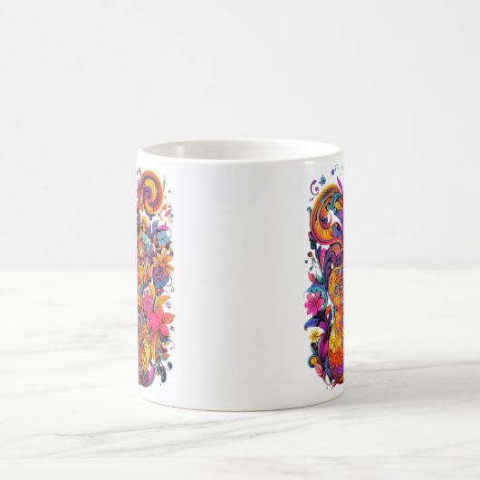 Psychedelisch bunt Gitarre Tasse (Mittel)