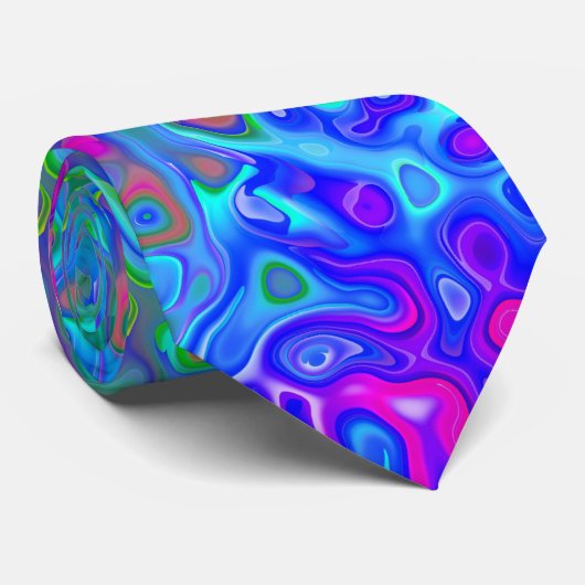 Psychedelisch bunt Neck Tie abstrakt Krawatte (Gerollt)