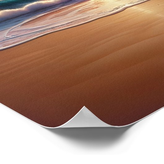 Psychedelisch Celestial Sunset Beach Landschaft Poster (Ecke)