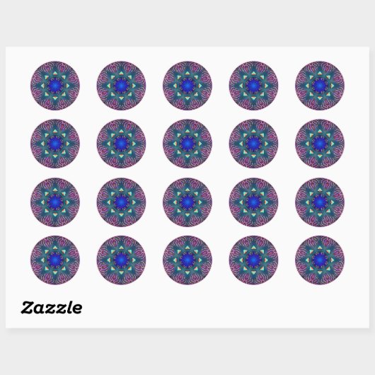 Psychedelisch Classic Round Stickers (Blatt)