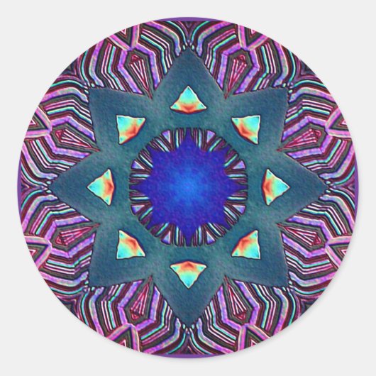 Psychedelisch Classic Round Stickers (Vorderseite)