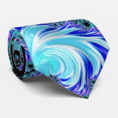 Psychedelisch Cyan Tentacle Abstrakt Fraktal Art Krawatte (Gerollt)