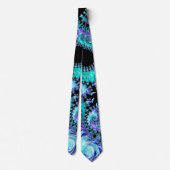Psychedelisch Cyan Tentacle Abstrakt Fraktal Art Krawatte (Rückseite)