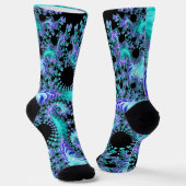 Psychedelisch Cyan Tentacle Abstrakt Fraktal Art Socken (Gewinkelt)