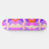 Psychedelisch - Daisy Chain Patchwork - Rosa Lila  Skateboard (Horizontal)