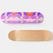 Psychedelisch - Daisy Chain Patchwork - Rosa Lila  Skateboard (Horizontal)