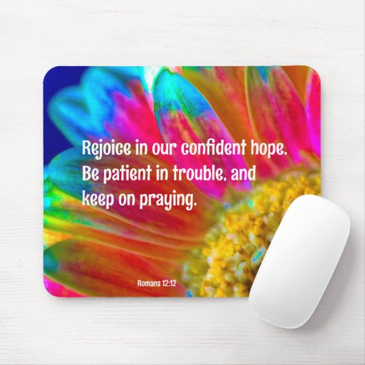 Psychedelisch Daisy Romans 12:12 Mousepad (Mit Mouse)
