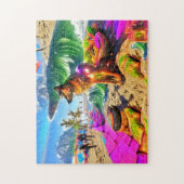 Psychedelisch Deutscher Shephard Beach Sand Puzzle (Vertikal)