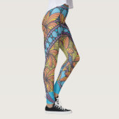 Psychedelisch, doodle art, boho, abstraktes design leggings (Rechts)