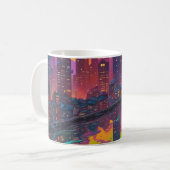 Psychedelisch Dunkelstadt Kaffeetasse (Vorderseite Links)