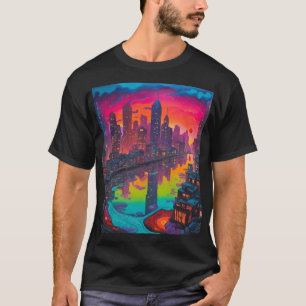 Psychedelisch Dunkelstadt T-Shirt