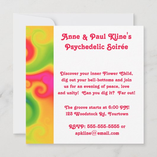 Psychedelisch Einladung (Rückseite)