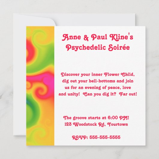 Psychedelisch Einladung (Rückseite)
