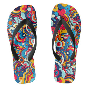 Psychedelisch farbenfrohes Muster Badesandalen