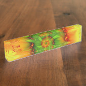 Psychedelisch-farbig Modernes Abstraktes Fraktal T Namensplakette (Seite)