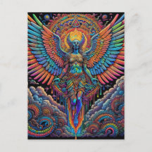 Psychedelisch-farbige Angel Art