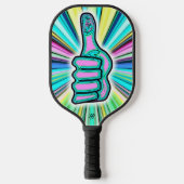 Psychedelisch farbige Daumen hoch/runter v1.1 Pickleball Schläger (Vorderseite)